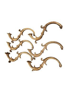Vintage French Empire Style Solid Brass Chandelier Arms